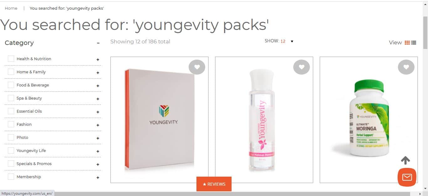 youngevity packs