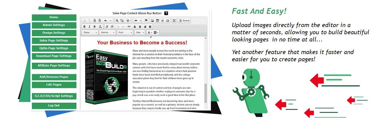 easy page buildr speed
