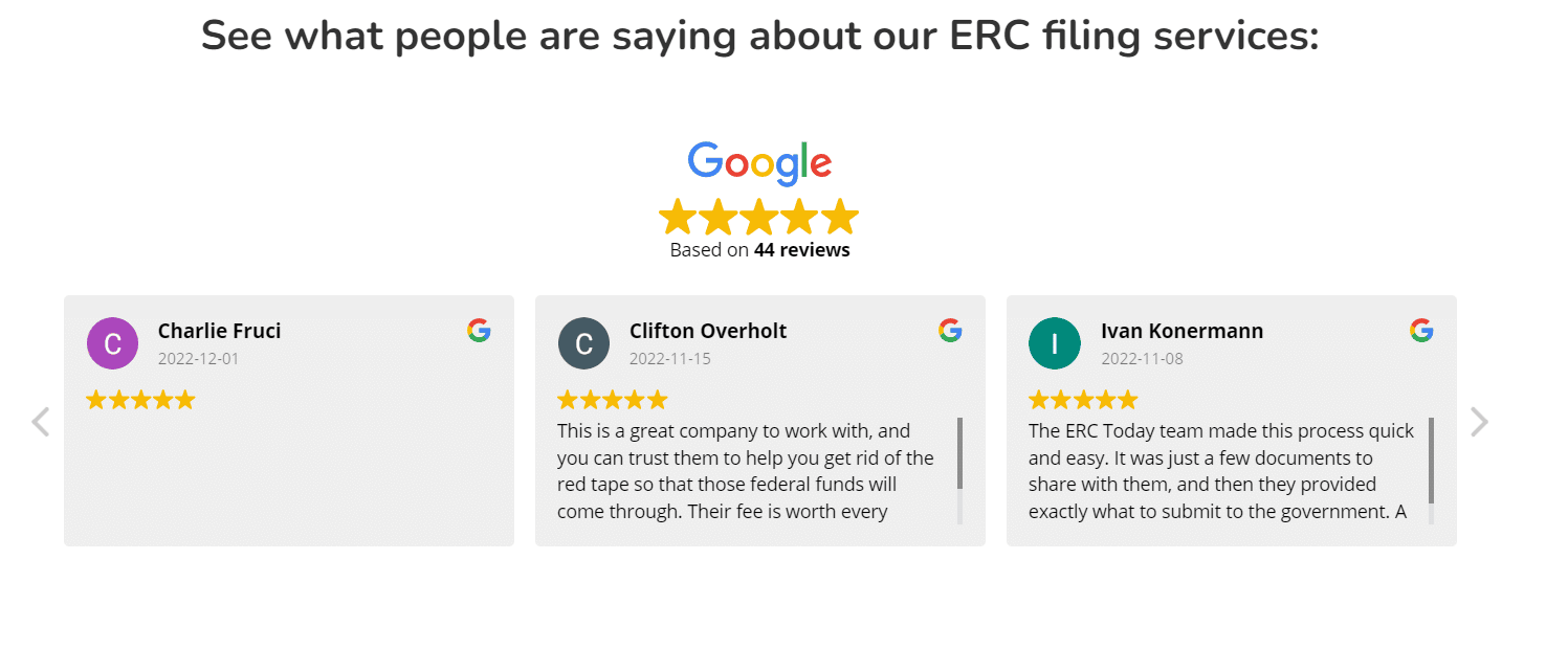 erc today google reviews
